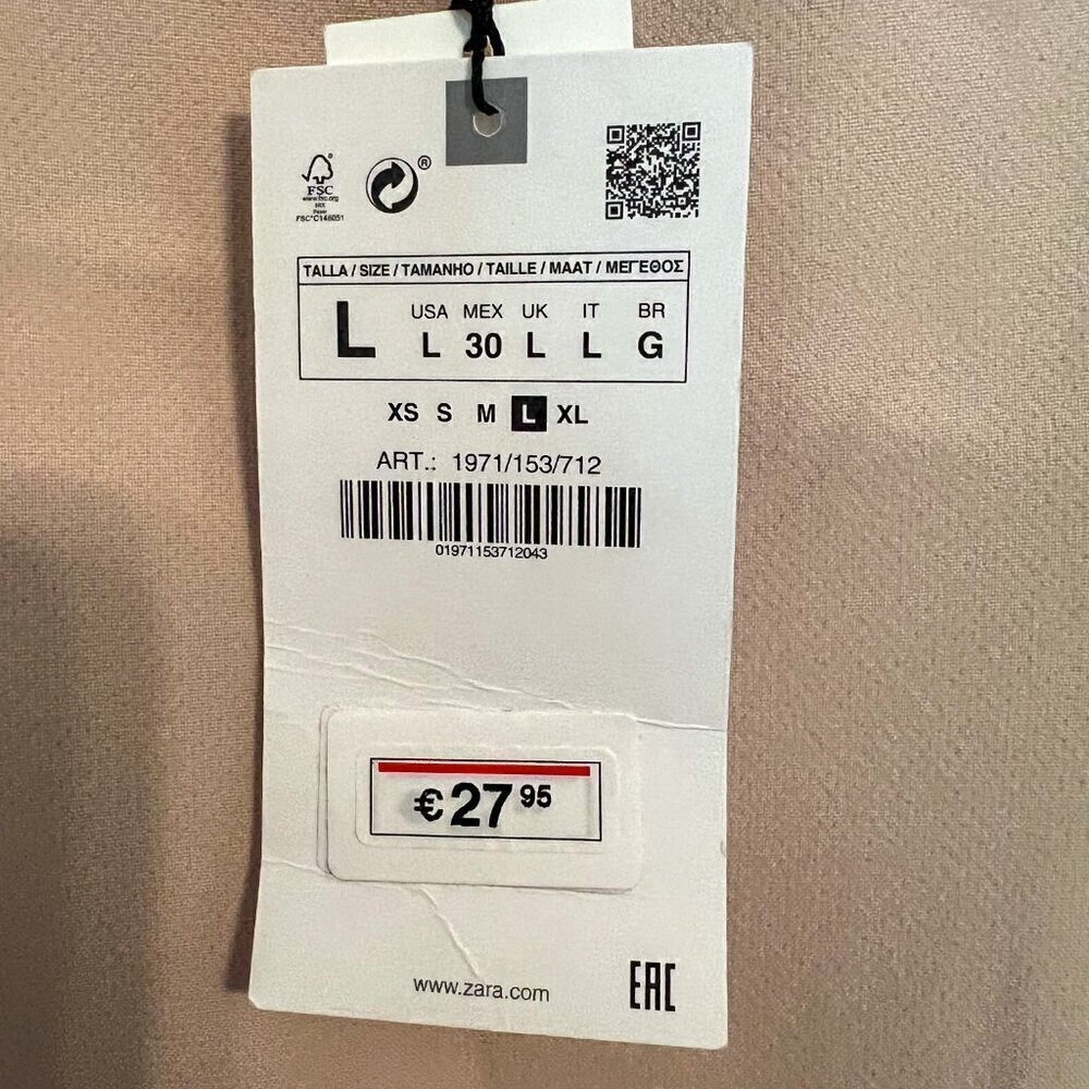 NWT Zara Tight Fitted Dress Size L - Picture 9 of 9